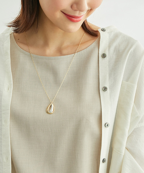 ROPE' PICNIC(ロペピクニック)の「コンビカラードロップモチーフトップペンダント(ネックレス・レディース・シルバー系その他/ゴールド系その他・FREE)」の3枚目の写真
