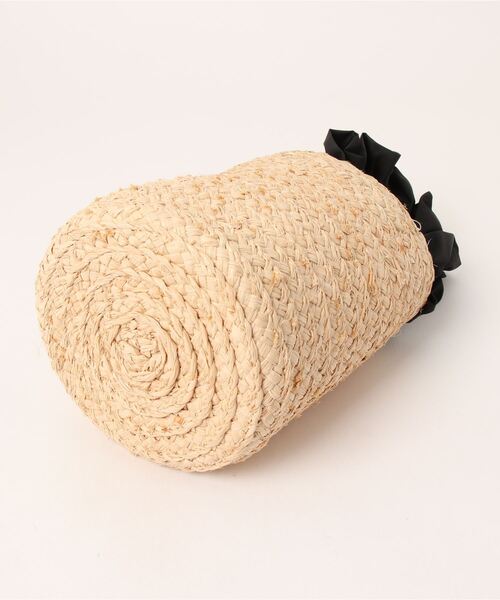 Q（キュー）の「ラフィアバケットバッグ（かごバッグ・レディース・ブラック/ピンク・ONE SIZE）」の11枚目の写真