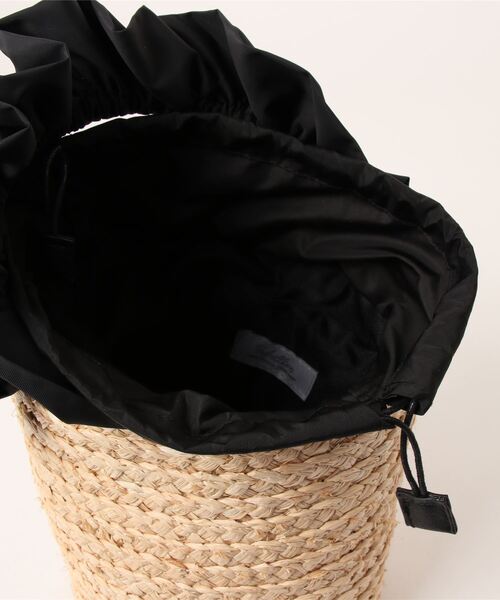 Q（キュー）の「ラフィアバケットバッグ（かごバッグ・レディース・ブラック/ピンク・ONE SIZE）」の12枚目の写真