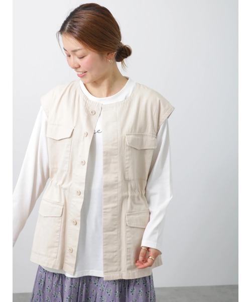 Lugnoncure（ルノンキュール）の「ミリタリーベスト（ベスト・レディース・カーキ/ベージュ・ﾌﾘ-）」の2枚目の写真