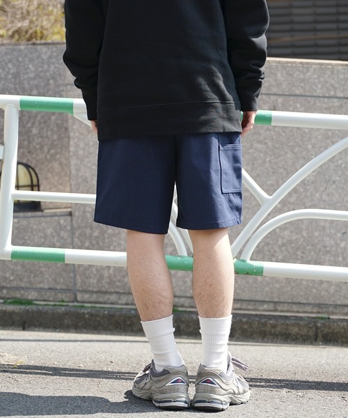 HUF(ハフ)の「HUF/ハフ WORKMAN CANVAS SHORT クラウンロゴ ショートパンツ ハーフパンツ ワークパンツ(その他パンツ・メンズ・ネイビー/ブラック・34/30/32)」の4枚目の写真