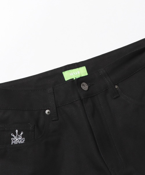 HUF(ハフ)の「HUF/ハフ WORKMAN CANVAS SHORT クラウンロゴ ショートパンツ ハーフパンツ ワークパンツ(その他パンツ・メンズ・ネイビー/ブラック・34/30/32)」の5枚目の写真