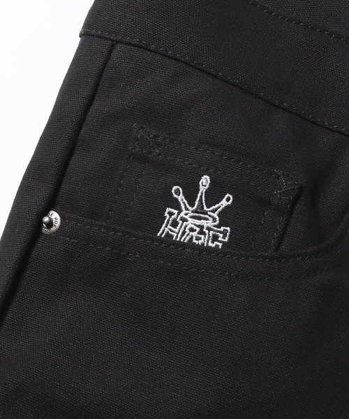 HUF(ハフ)の「HUF/ハフ WORKMAN CANVAS SHORT クラウンロゴ ショートパンツ ハーフパンツ ワークパンツ(その他パンツ・メンズ・ネイビー/ブラック・34/30/32)」の9枚目の写真