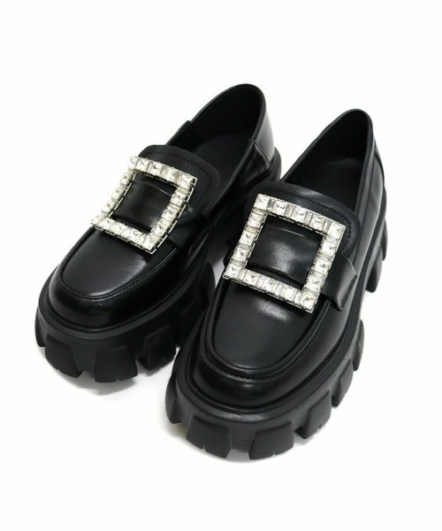 DONOBAN（ドノバン）の「プラットフォームビジューローファー（ローファー・レディース・ブラック・36/38/40）」の3枚目の写真