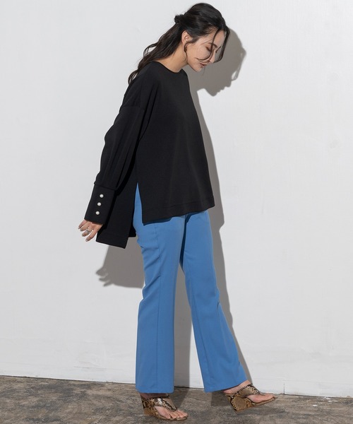 EUCLAID（エウクレイド）の「ジョーゼットフレアパンツ（その他パンツ・レディース・カーキ/ブラック/ブルー・36/40/38）」の10枚目の写真