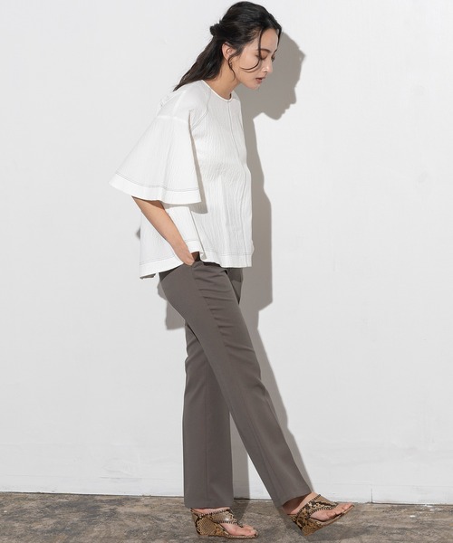 EUCLAID（エウクレイド）の「ジョーゼットフレアパンツ（その他パンツ・レディース・カーキ/ブラック/ブルー・36/40/38）」の7枚目の写真