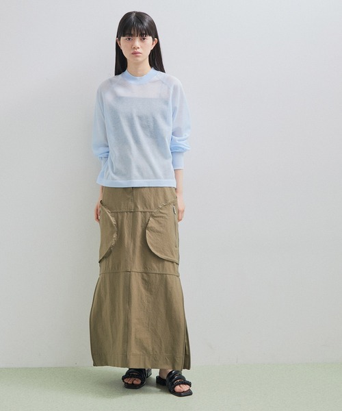 ADAM ET ROPE'（アダムエロペ）の「シアーニットTEE（Tシャツ/カットソー・レディース・ブラック/オフホワイト/サックスブルー・FREE）」の20枚目の写真