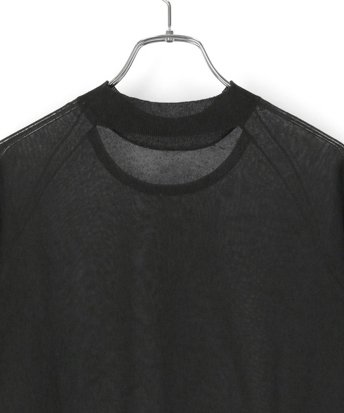 ADAM ET ROPE'（アダムエロペ）の「シアーニットTEE（Tシャツ/カットソー・レディース・ブラック/オフホワイト/サックスブルー・FREE）」の8枚目の写真