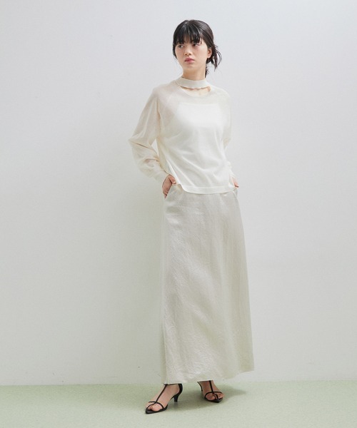 【美品】ADAM ET ROPE’ 　ニットポロTEE ホワイト　カットソー ADAM ET ROPE' ポロシャツ ポロ 「WEB限定」・「サステナブル
