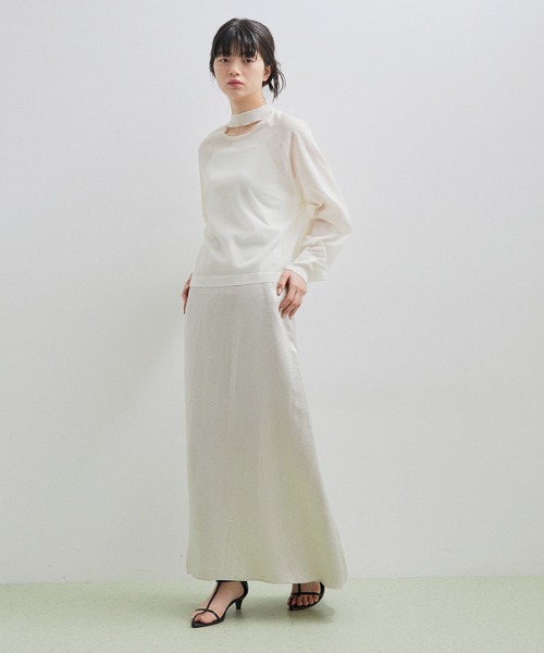 ADAM ET ROPE'（アダムエロペ）の「シアーニットTEE（Tシャツ/カットソー・レディース・ブラック/オフホワイト/サックスブルー・FREE）」の19枚目の写真