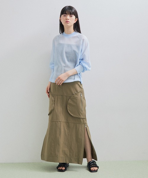 ADAM ET ROPE'（アダムエロペ）の「シアーニットTEE（Tシャツ/カットソー・レディース・ブラック/オフホワイト/サックスブルー・FREE）」の13枚目の写真