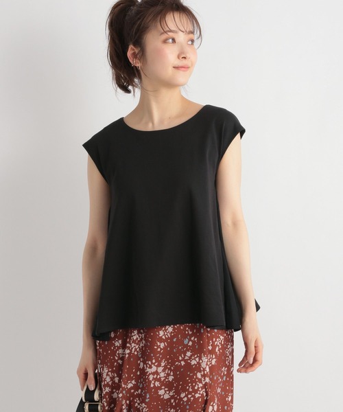 Andemiu（アンデミュウ）の「イソザイノースリーブカット905782（Tシャツ/カットソー・レディース・グリーン/ブラック/オフホワイト・FREE）」の5枚目の写真