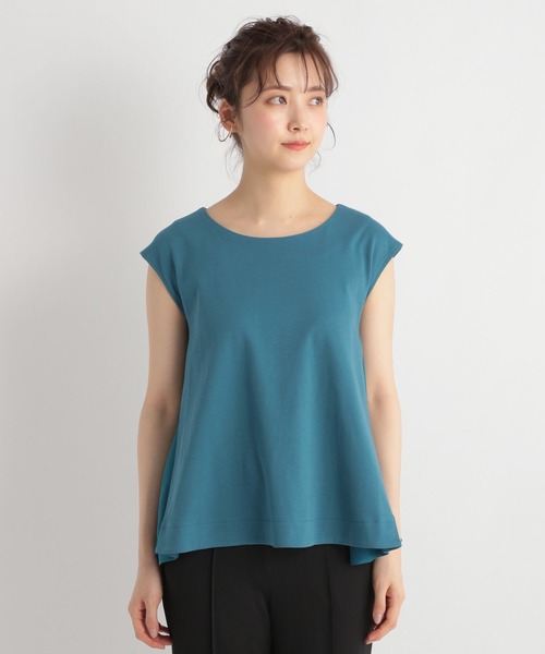 Andemiu（アンデミュウ）の「イソザイノースリーブカット905782（Tシャツ/カットソー・レディース・グリーン/ブラック/オフホワイト・FREE）」の9枚目の写真