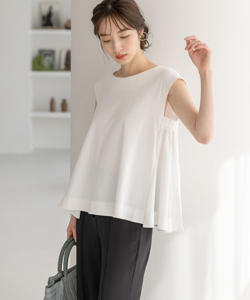 Andemiu（アンデミュウ）の「イソザイノースリーブカット905782（Tシャツ/カットソー・レディース・グリーン/ブラック/オフホワイト・FREE）」の21枚目の写真
