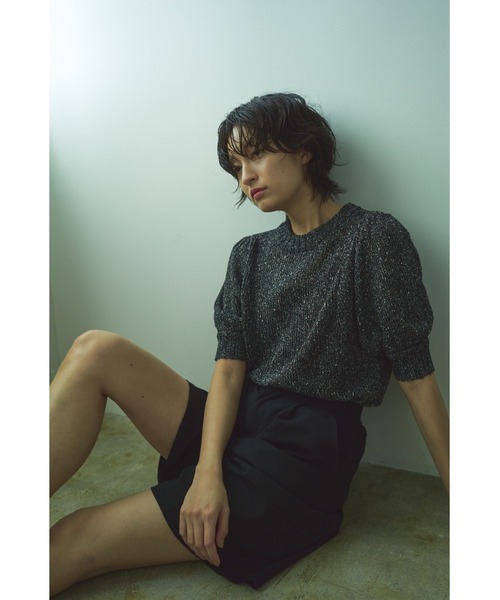 Abor(アボア)の「【Abor】リネンライクミックスヤーンニットプルオーバー(ニット/セーター・レディース・ホワイト/ベージュ/ブラック・FREE)」の3枚目の写真