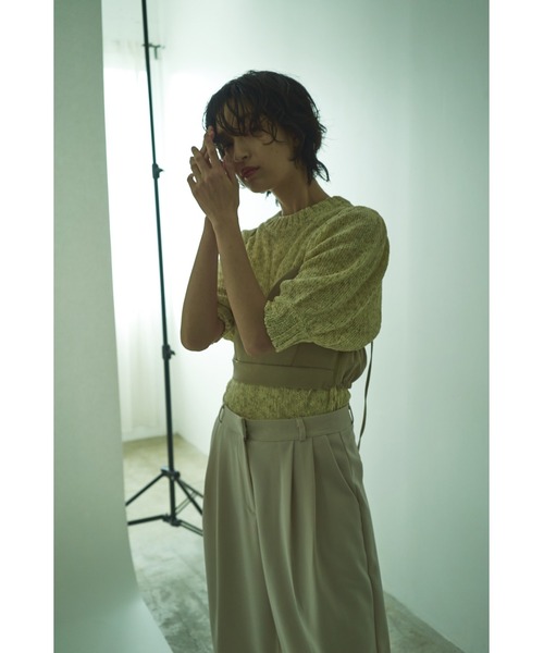 Abor(アボア)の「【Abor】リネンライクミックスヤーンニットプルオーバー(ニット/セーター・レディース・ホワイト/ベージュ/ブラック・FREE)」の6枚目の写真