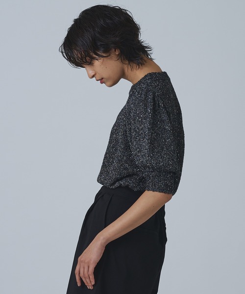 Abor(アボア)の「【Abor】リネンライクミックスヤーンニットプルオーバー(ニット/セーター・レディース・ホワイト/ベージュ/ブラック・FREE)」の21枚目の写真