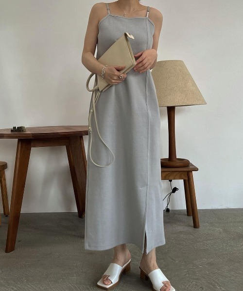 willfully　ウィルフリー　ミックススラブホルターネックワンピース WILLFULLY（ウィルフリー）の「thick box pleats bare OP