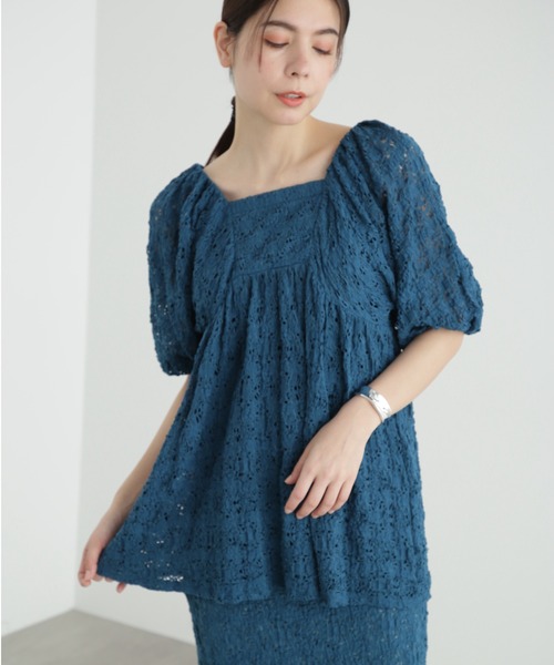 JILL STUART(ジルスチュアート)の「◆シュリンクジャージートップス(Tシャツ/カットソー・レディース・ブラック/ホワイト/ブルー・FREE)」の3枚目の写真