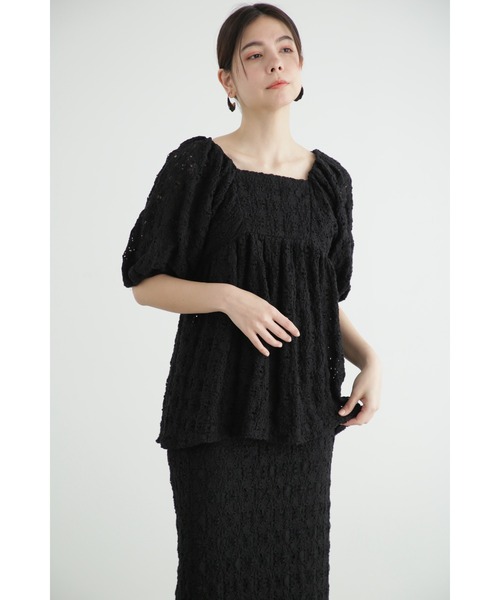 JILL STUART(ジルスチュアート)の「◆シュリンクジャージートップス(Tシャツ/カットソー・レディース・ブラック/ホワイト/ブルー・FREE)」の5枚目の写真