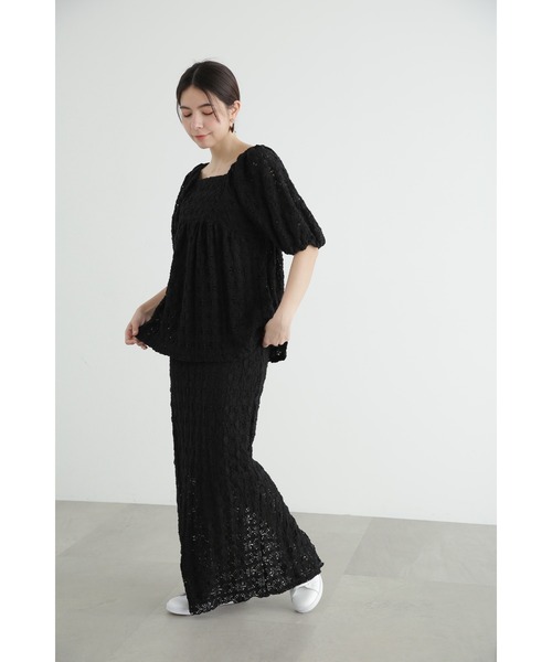 JILL STUART(ジルスチュアート)の「◆シュリンクジャージートップス(Tシャツ/カットソー・レディース・ブラック/ホワイト/ブルー・FREE)」の6枚目の写真