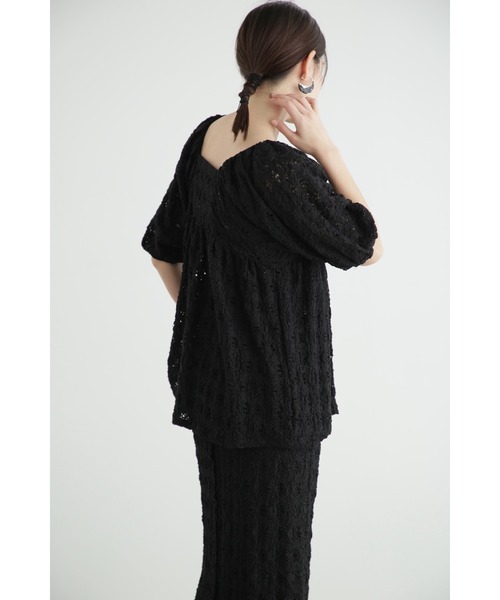 JILL STUART(ジルスチュアート)の「◆シュリンクジャージートップス(Tシャツ/カットソー・レディース・ブラック/ホワイト/ブルー・FREE)」の8枚目の写真