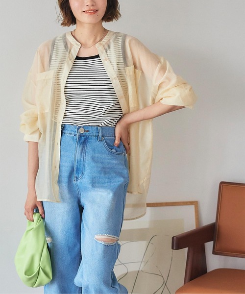 titivate（ティティベイト）の「テレコボーダータンクトップ（タンクトップ・レディース・アイボリー/ピンク/オフホワイト・M/S）」の21枚目の写真