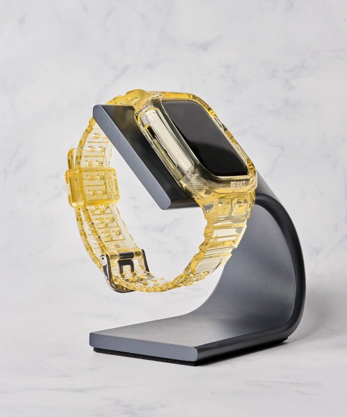 ADPOSION(アドポーション)の「【zandy / ズィー・アンド・ワイ】アップルウォッチバンド クリア一体式ベルト(デジタル腕時計・レディース・ブルー/クリア/ブラック/ピンク/グリーン/イエロー・SMALL/MEDIUM)」の5枚目の写真