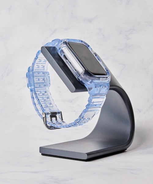 ADPOSION(アドポーション)の「【zandy / ズィー・アンド・ワイ】アップルウォッチバンド クリア一体式ベルト(デジタル腕時計・レディース・ブルー/クリア/ブラック/ピンク/グリーン/イエロー・SMALL/MEDIUM)」の4枚目の写真