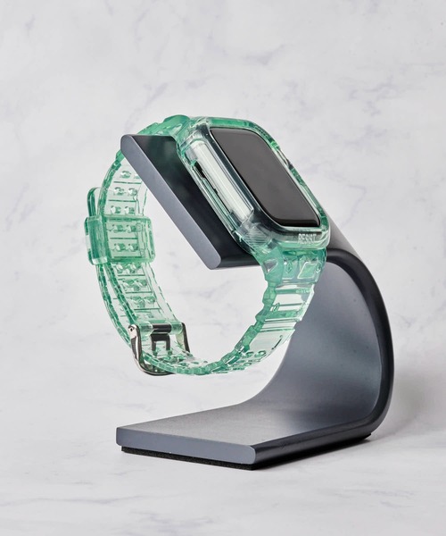 ADPOSION(アドポーション)の「【zandy / ズィー・アンド・ワイ】アップルウォッチバンド クリア一体式ベルト(デジタル腕時計・レディース・ブルー/クリア/ブラック/ピンク/グリーン/イエロー・SMALL/MEDIUM)」の3枚目の写真