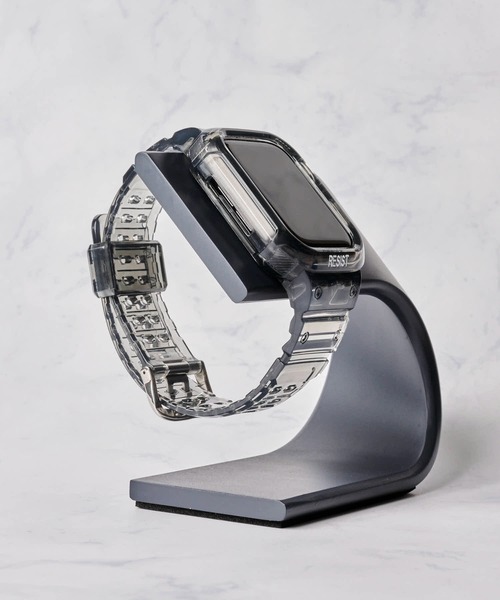 ADPOSION(アドポーション)の「【zandy / ズィー・アンド・ワイ】アップルウォッチバンド クリア一体式ベルト(デジタル腕時計・レディース・ブルー/クリア/ブラック/ピンク/グリーン/イエロー・SMALL/MEDIUM)」の2枚目の写真