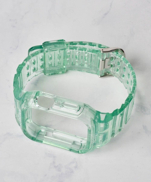 ADPOSION(アドポーション)の「【zandy / ズィー・アンド・ワイ】アップルウォッチバンド クリア一体式ベルト(デジタル腕時計・レディース・ブルー/クリア/ブラック/ピンク/グリーン/イエロー・SMALL/MEDIUM)」の8枚目の写真