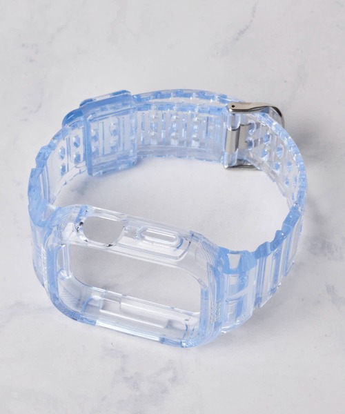 ADPOSION(アドポーション)の「【zandy / ズィー・アンド・ワイ】アップルウォッチバンド クリア一体式ベルト(デジタル腕時計・レディース・ブルー/クリア/ブラック/ピンク/グリーン/イエロー・SMALL/MEDIUM)」の10枚目の写真