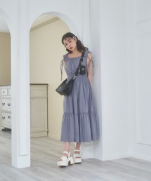 ANDGEEBEE | ギャザーリボンワンピ(ワンピース)