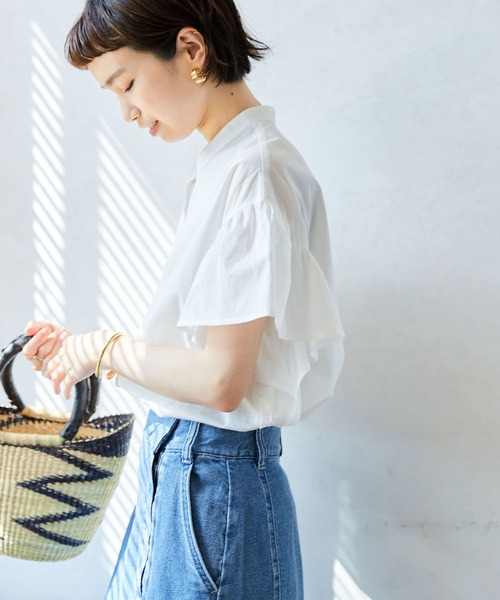 「URBAN RESEARCH」 半袖ブラウス FREE ブルー系その他 レディース URBAN RESEARCH 「URBAN RESEARCH」 半袖ブラウス FREE ブルー系