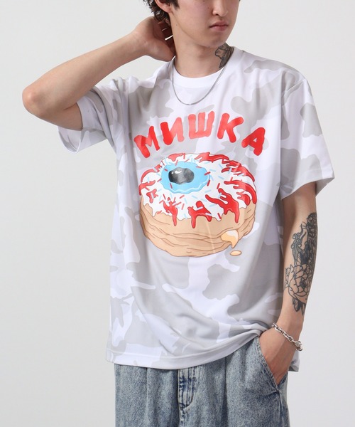 MISHKA（ミシカ）の「MISHKA カモフラージュ柄Tシャツ 半袖（Tシャツ/カットソー・メンズ・グリーン系/グリーン系1/グリーン系2/グリーン系3・M/L/XL）」の2枚目の写真