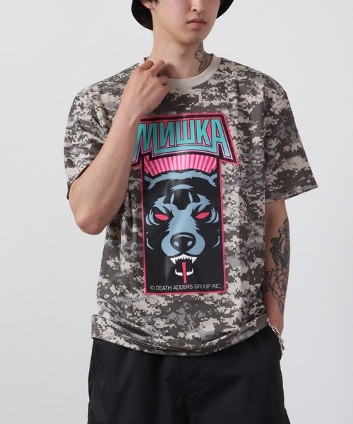 MISHKA（ミシカ）の「MISHKA カモフラージュ柄Tシャツ 半袖（Tシャツ/カットソー・メンズ・グリーン系/グリーン系1/グリーン系2/グリーン系3・M/L/XL）」の7枚目の写真