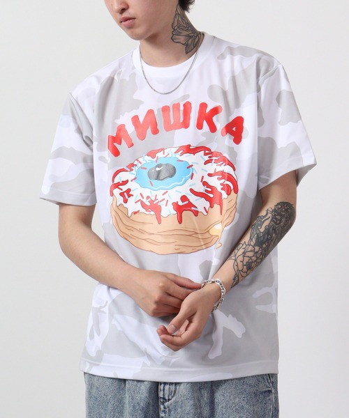 MISHKA（ミシカ）の「MISHKA カモフラージュ柄Tシャツ 半袖（Tシャツ/カットソー・メンズ・グリーン系/グリーン系1/グリーン系2/グリーン系3・M/L/XL）」の9枚目の写真
