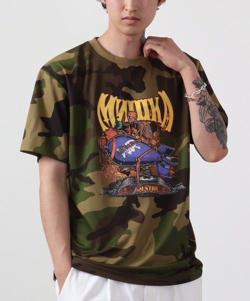 MISHKA（ミシカ）の「MISHKA カモフラージュ柄Tシャツ 半袖（Tシャツ/カットソー・メンズ・グリーン系/グリーン系1/グリーン系2/グリーン系3・M/L/XL）」の21枚目の写真