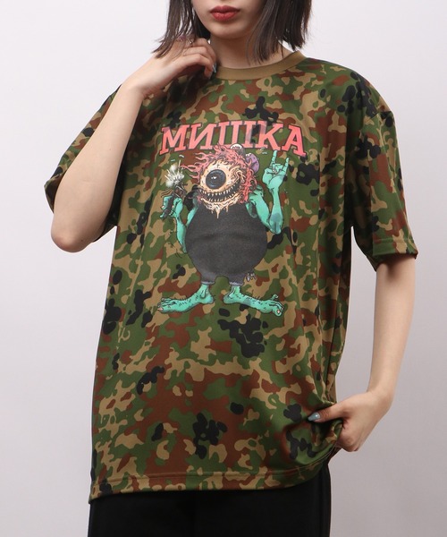 MISHKA（ミシカ）の「MISHKA カモフラージュ柄Tシャツ 半袖（Tシャツ/カットソー・メンズ・グリーン系/グリーン系1/グリーン系2/グリーン系3・M/L/XL）」の12枚目の写真
