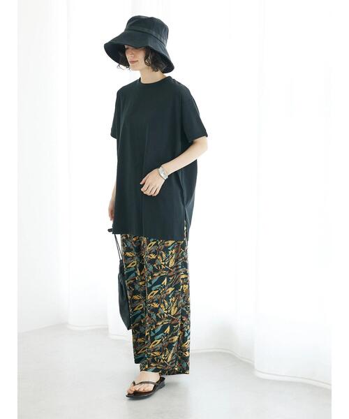 CRAFT STANDARD BOUTIQUE（クラフトスタンダードブティック）の「機能性サイドスリットチュニック（Tシャツ/カットソー・レディース・マスタード/アイボリー/ブラウン/ブラック・FREE）」の12枚目の写真