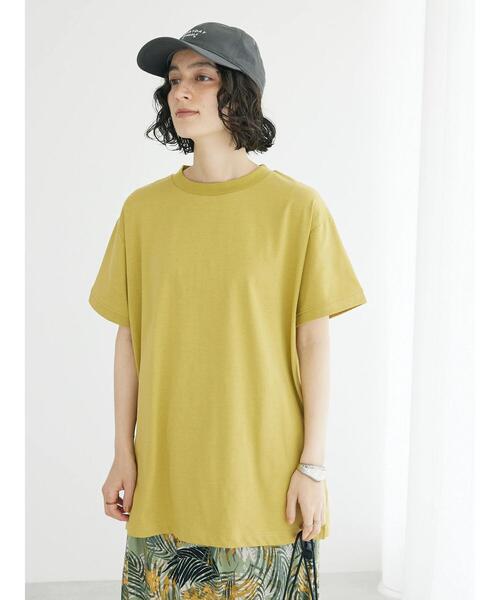 CRAFT STANDARD BOUTIQUE（クラフトスタンダードブティック）の「機能性サイドスリットチュニック（Tシャツ/カットソー・レディース・マスタード/アイボリー/ブラウン/ブラック・FREE）」の16枚目の写真