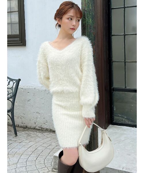 RESEXXY（リゼクシー）の「シャギーニットワンピース（ワンピース・レディース・ワイン/ピンク/ホワイト/ブラック/その他1・FREE）」の10枚目の写真