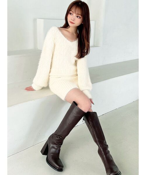 RESEXXY（リゼクシー）の「シャギーニットワンピース（ワンピース・レディース・ワイン/ピンク/ホワイト/ブラック/その他1・FREE）」の22枚目の写真