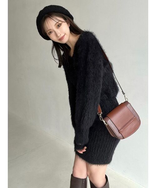 RESEXXY（リゼクシー）の「シャギーニットワンピース（ワンピース・レディース・ワイン/ピンク/ホワイト/ブラック/その他1・FREE）」の9枚目の写真