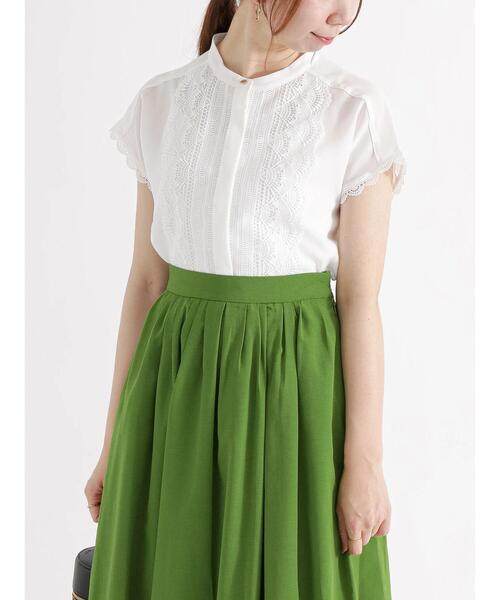 Te chichi（テチチ）の「フロントレースブラウス（シャツ/ブラウス・レディース・オフホワイト/ブラウン/ブラック・F）」の4枚目の写真