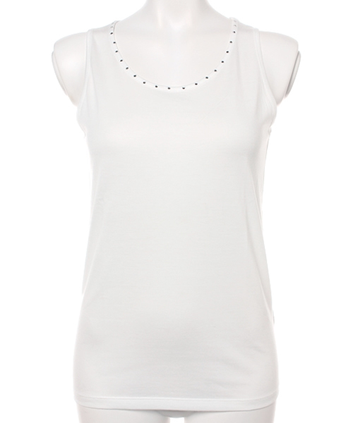 earth music&ecology（アースミュージックアンドエコロジー）の「ラインストーンタンクトップ（タンクトップ・レディース・オフホワイト/LT.Gray/ブラック/ライトイエロー/ブルー/ネイビー・MEDIUM/SMALL）」の14枚目の写真