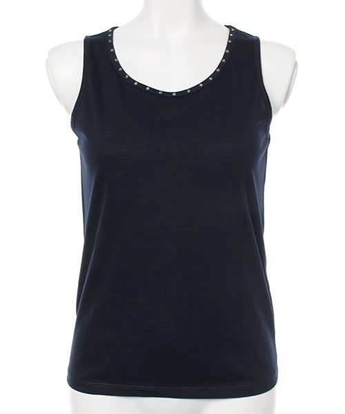 earth music&ecology（アースミュージックアンドエコロジー）の「ラインストーンタンクトップ（タンクトップ・レディース・オフホワイト/LT.Gray/ブラック/ライトイエロー/ブルー/ネイビー・MEDIUM/SMALL）」の15枚目の写真