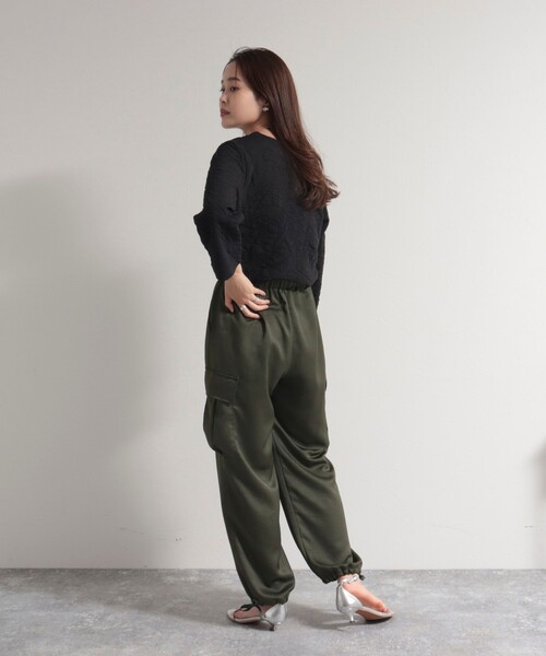 fredy emue(フレディエミュ)の「ポコポコカットJQ8分袖プルオーバー(Tシャツ/カットソー・レディース・チャコールグレー/ブラック/オフホワイト・38)」の10枚目の写真