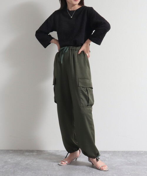 fredy emue(フレディエミュ)の「ポコポコカットJQ8分袖プルオーバー(Tシャツ/カットソー・レディース・チャコールグレー/ブラック/オフホワイト・38)」の5枚目の写真